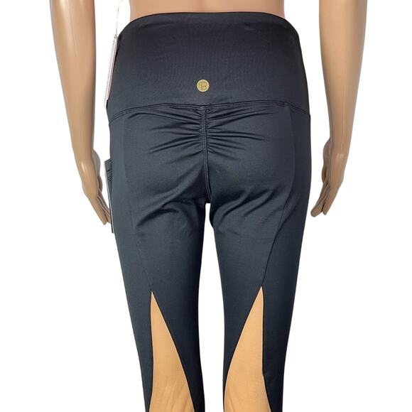 New Beachbunny B-Fit Addison Black Sheer Mesh Activewear Leggings - Picture 7 of 11